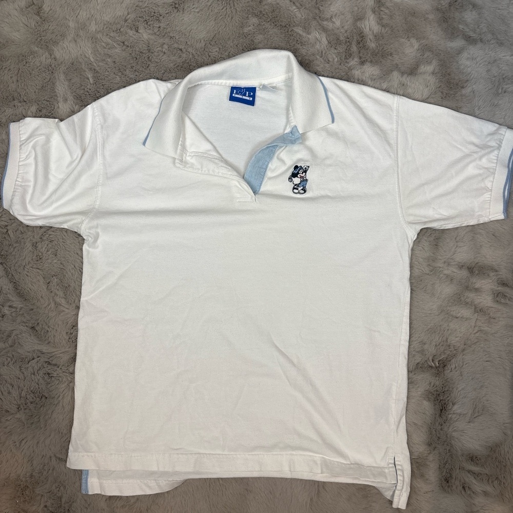 EP Pro White Polo Shirt with Blue Logo
